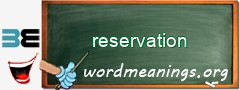 WordMeaning blackboard for reservation